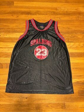Spalding Black Basketball Jersey vintage 1990s Number 23